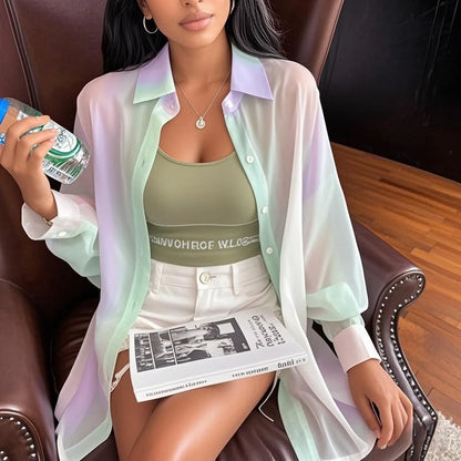 Rainbow Long Sleeved Shirt Thin