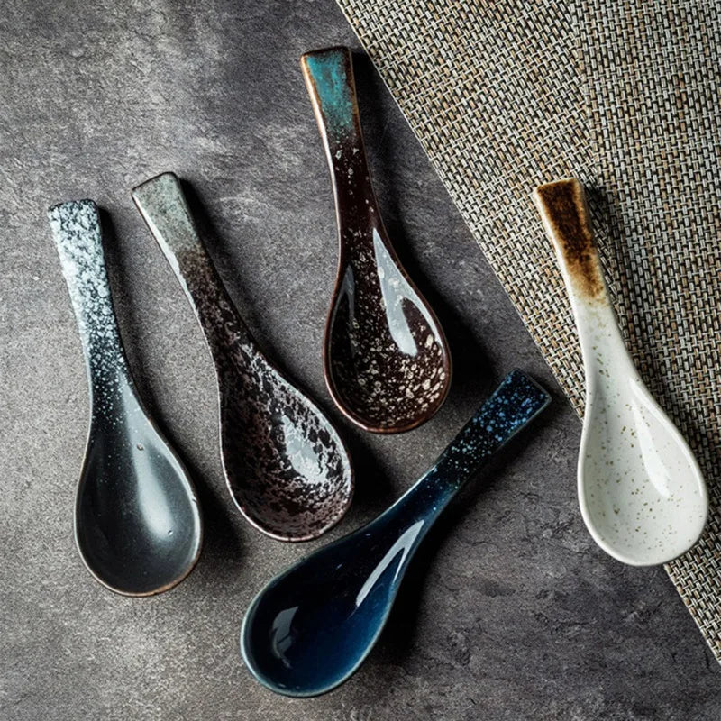 13cm Japanese Ceramic Soup Spoon