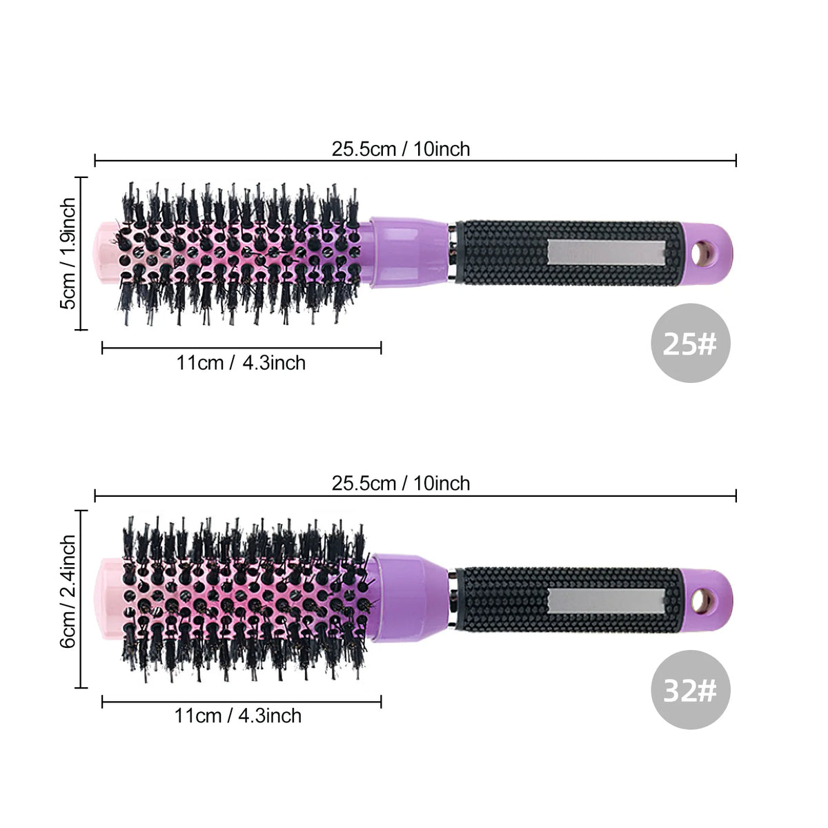 Professional Ceramic Thermal Round Brush Salon Blow Drying Curling Barrel Brush