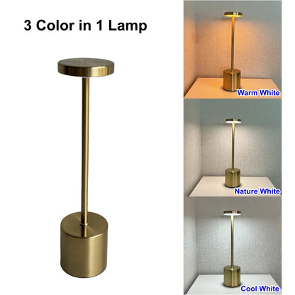 Rechargeable Alloy Cordless LED Table Lamp
