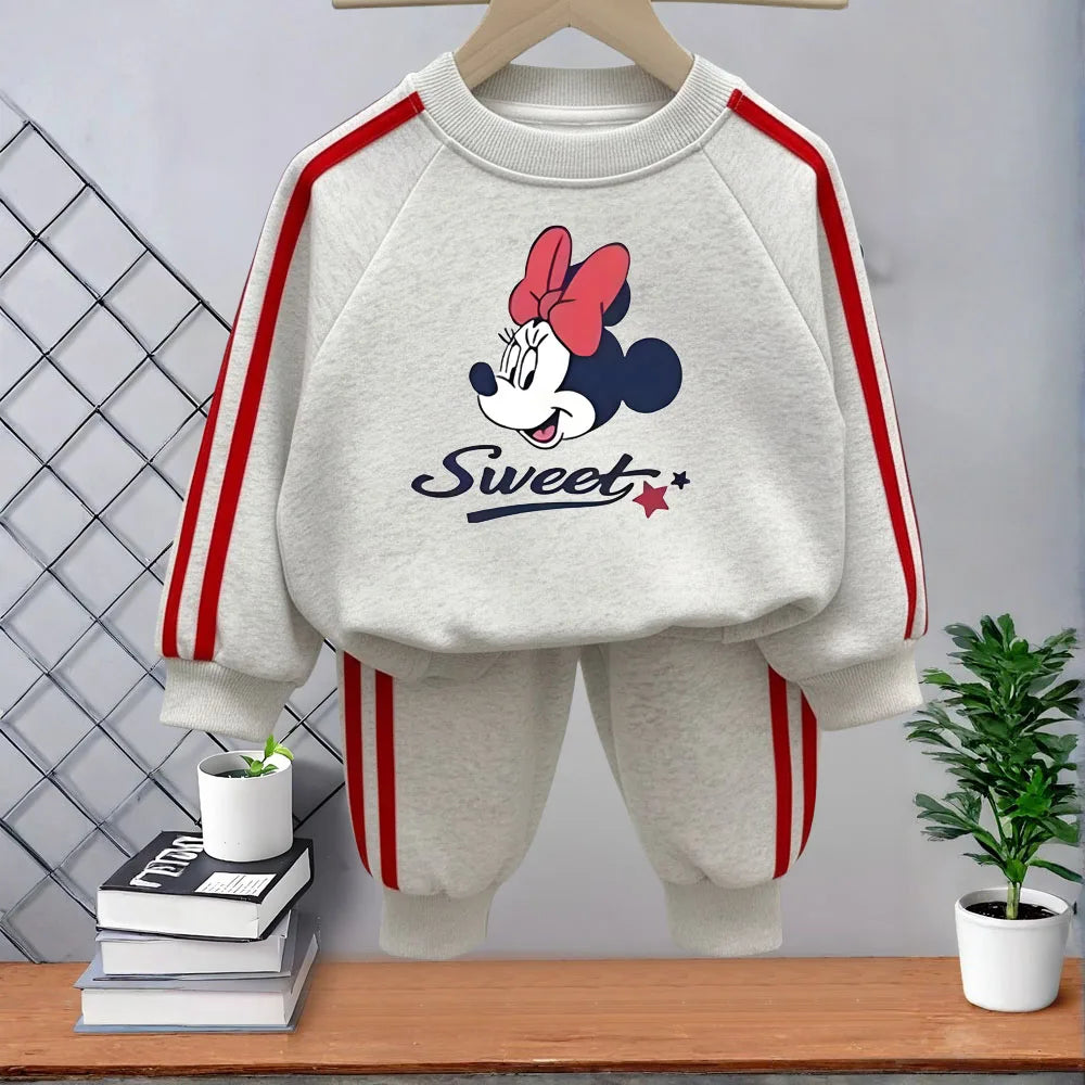 Casual Tracksuits O Neck Hoodies and Long Stripe Trousers Sets