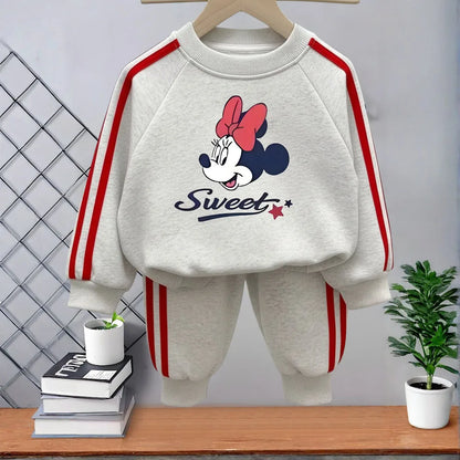 Casual Tracksuits O Neck Hoodies and Long Stripe Trousers Sets