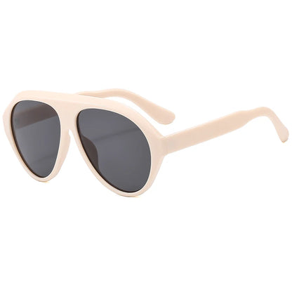 Retro Oversized Pilot Oval Multi Color Lens Sun Glasses