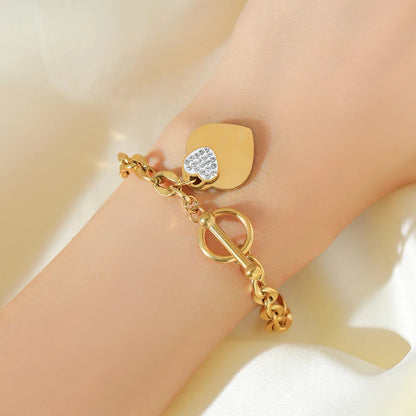Stainless Steel Gold Starfish Moon Star Bracelet