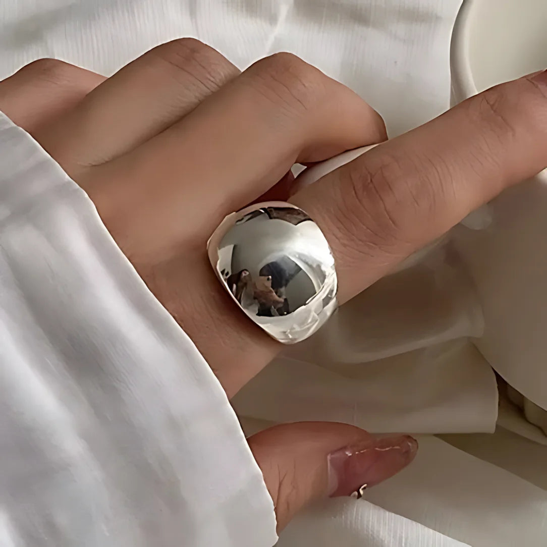 925 Sterling Silver Geometry Crystal Ring