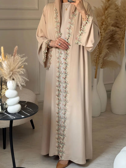 Elegant Beige Abaya Islamic Modest Fashion