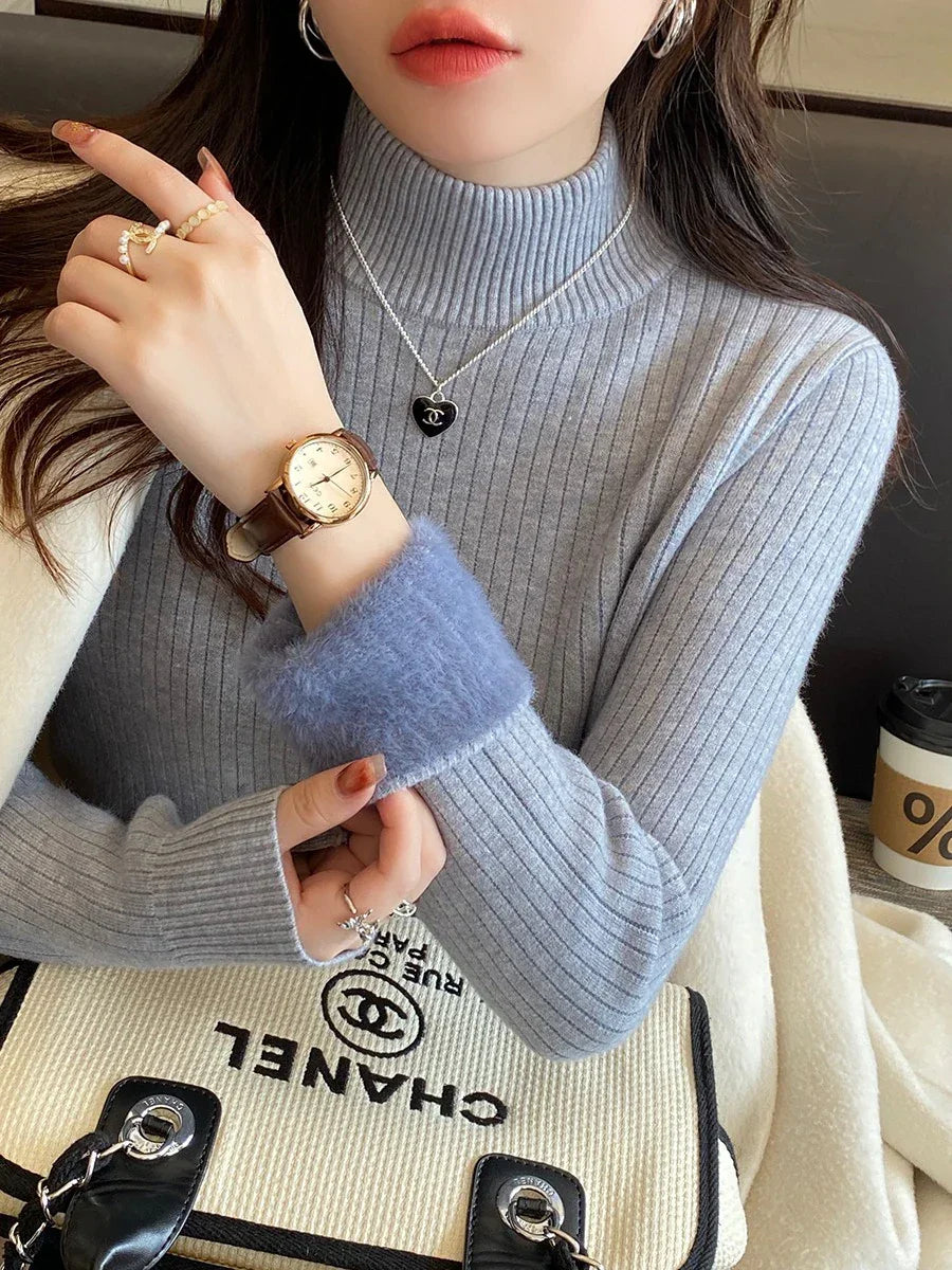 Sweater Thicken Slim Knit Pullover