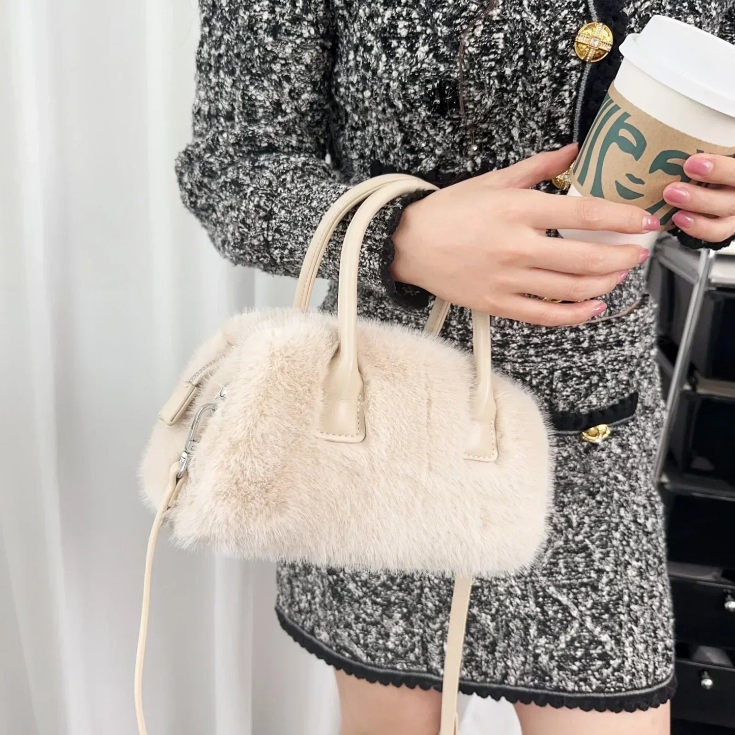 Faux Fur Crossbody Furry Fluffy Handbags