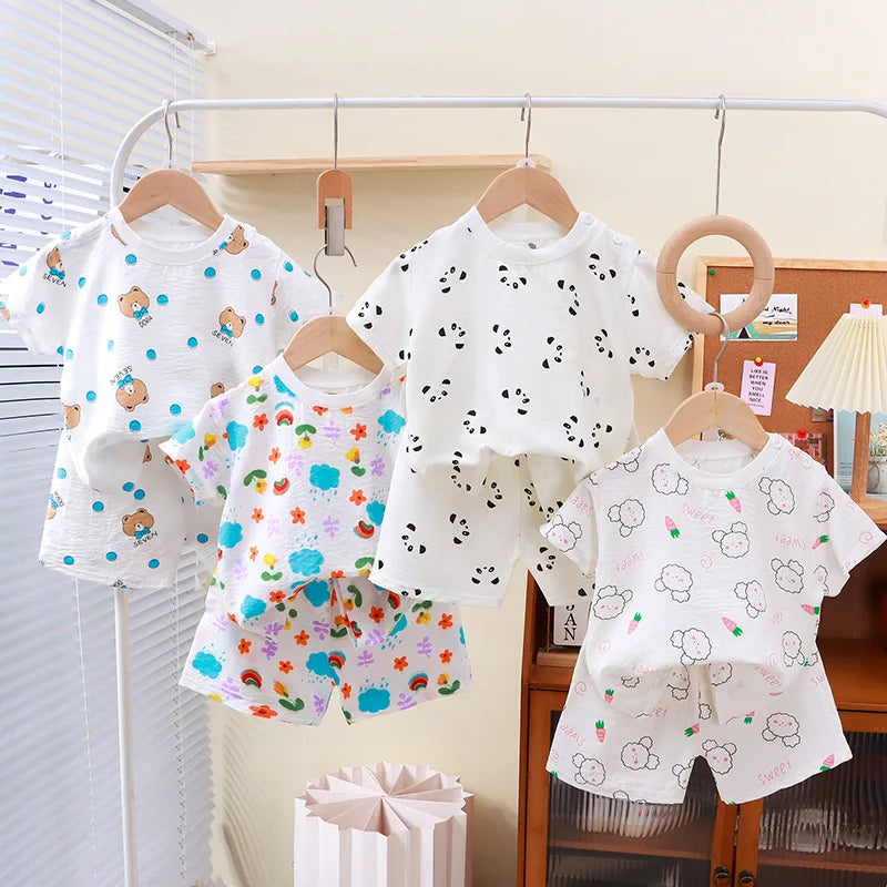 Pajama Soft Solid Color Girls Boys Pajamas Set