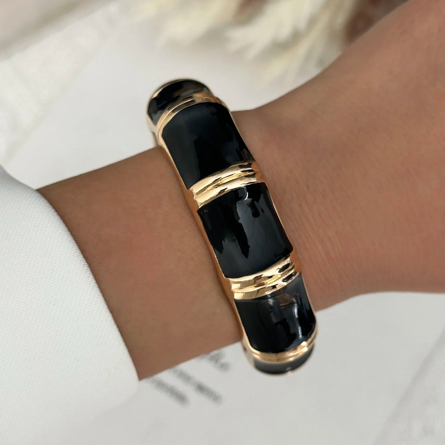 Round Bangles Exaggerated Geometric Wide Cuff Bracelets Hip Hop