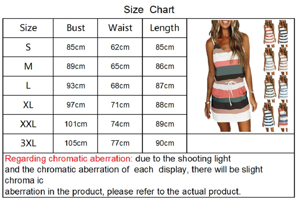 Loose Printed Striped Vest Long Dress