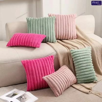Faux Rabbit Fur Cushion Cover Plush Pillow Cover