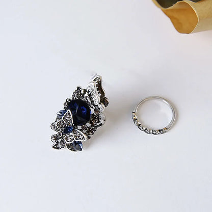Flower Color Separation Romantic Creative Luxury Gothic Rings