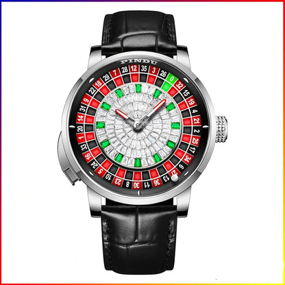 Russian Roulette Game 46MM Mechanical Sapphire Mirror Diamond Dial Watch