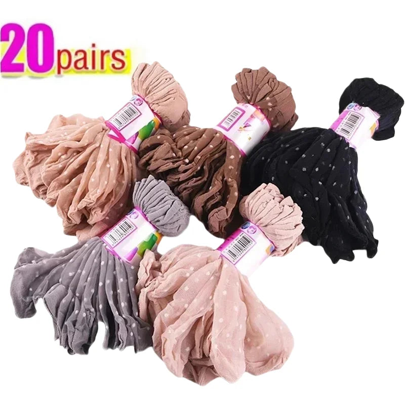 Silk Transparent Dot Lace Short Socks