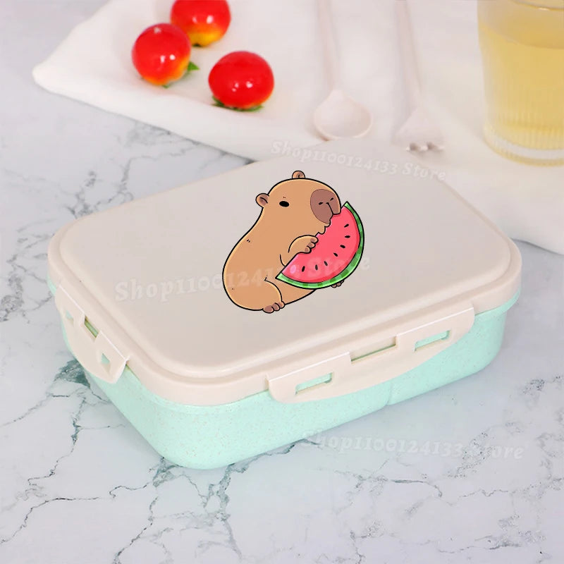 Capybara Lunch Boxes Kids Cute Anime Print Separate Lunch Box