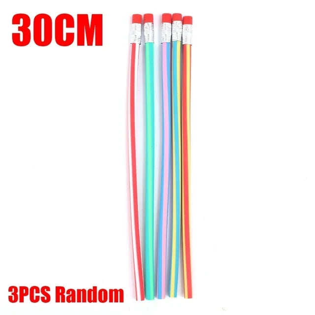 6/1Pcs Magic Bendy Flexible Soft Pencil with Eraser Colorful