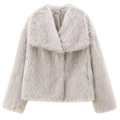 Long Sleeve Fur Casual Coats