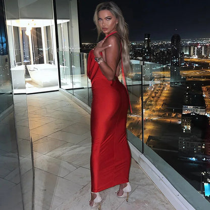 Backless Midi Bodycon Sexy Dress