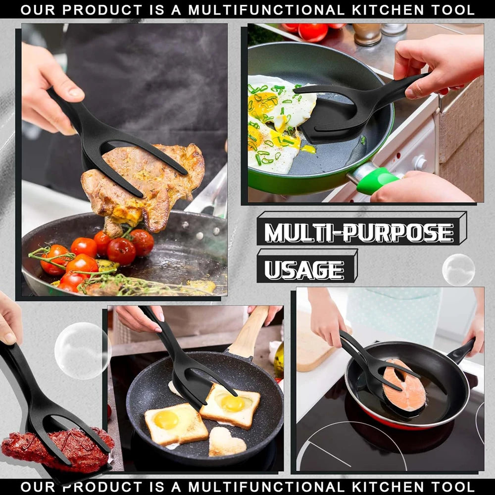 2 in 1 Grip Flip Spatula Clamp Egg Pancake