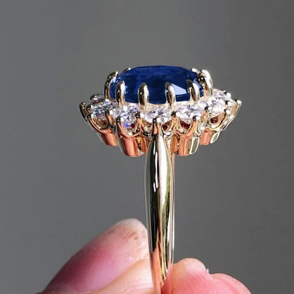 European and American New Personalized Sapphire Ring