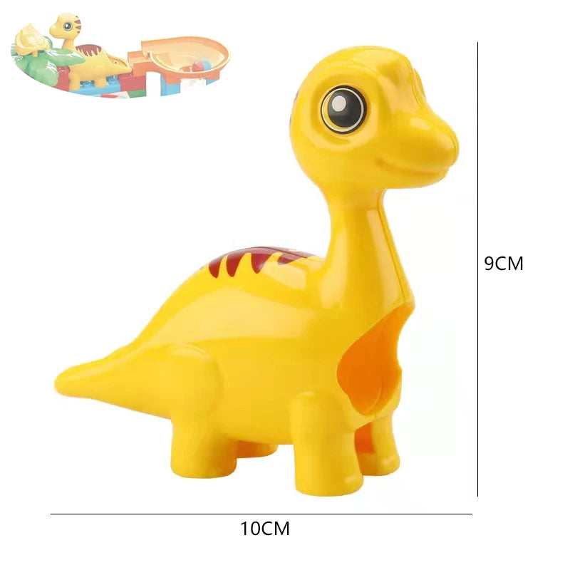 Big Building Blocks Marble Race Run Track Dinosaur Part Maze Toy