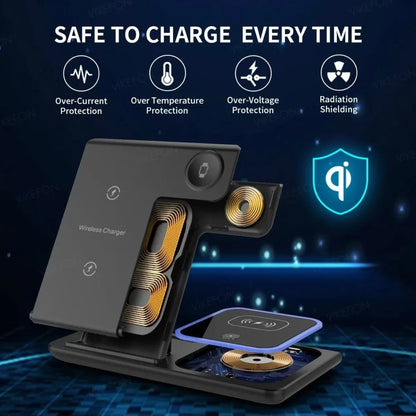 3 in 1 Wireless Travel Charger Stand For iPhone