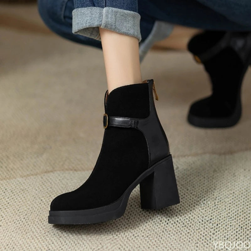 Thick sole thick heel elegant simple high heels Boots