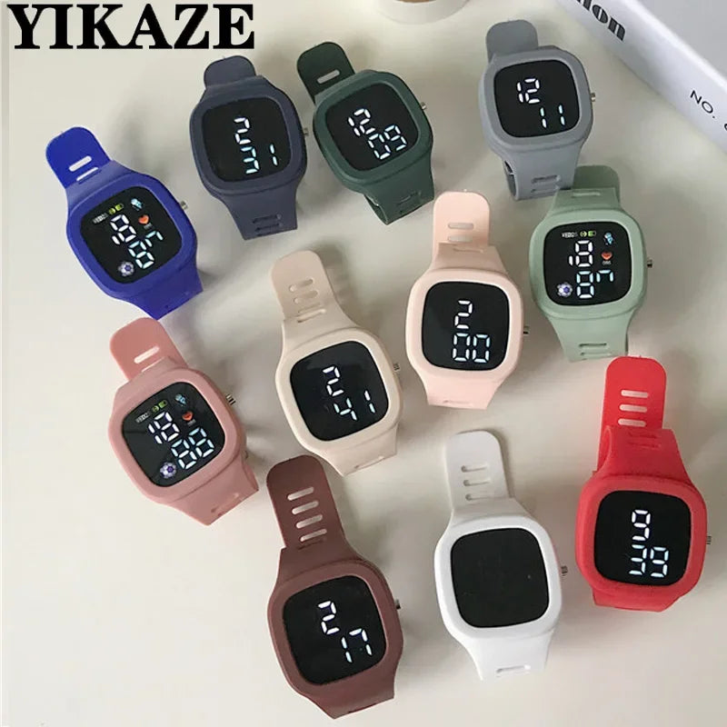 Electronic LED Digital Watch Casual Big Dial Silicone Watch Sports