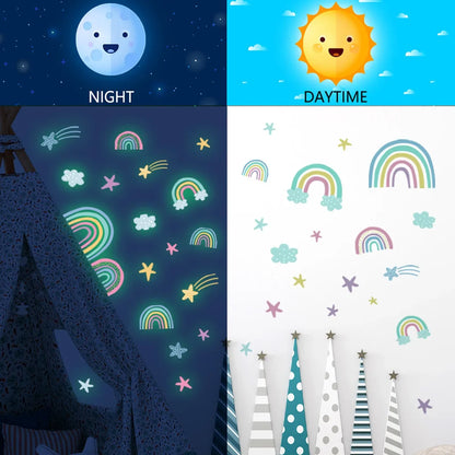 Cartoon Bunny Balloon Luminous Wall Stickers