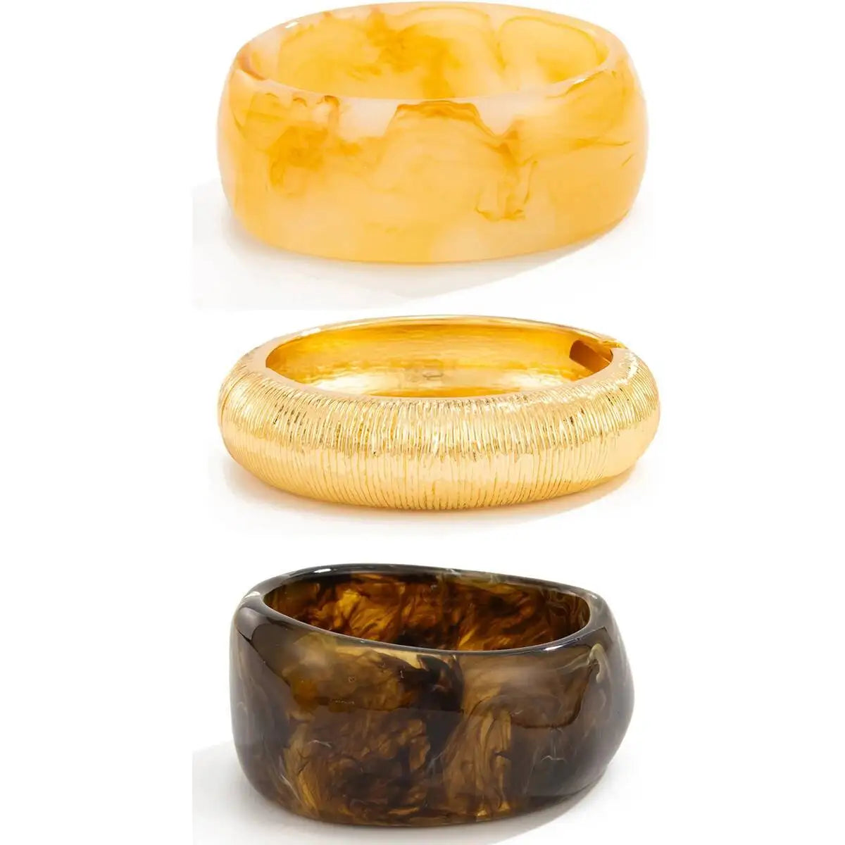 Vintage Geometry Resin Acrylic Thick Wide Bracelets