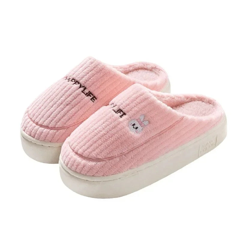 Anti Slip Thick Soled Cotton Slippers