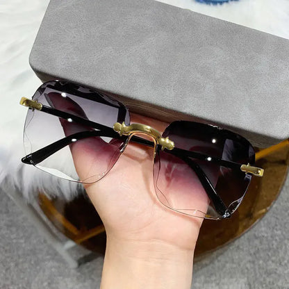 1/3PCS Square Rimless Luxury UV400 Sunglasses