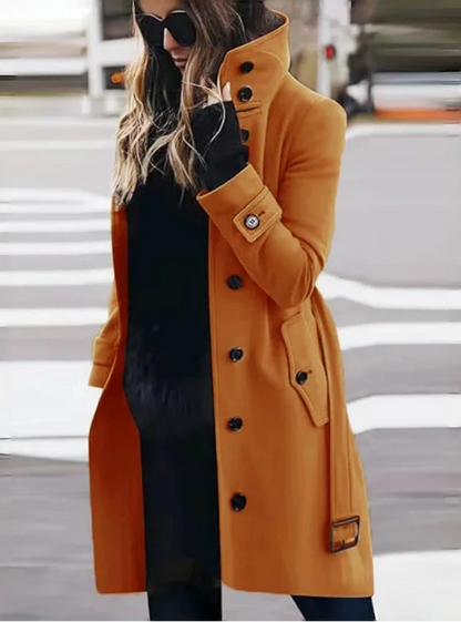 Wool Blend Winter Warm Single Breasted Turn-down Collar Jackets