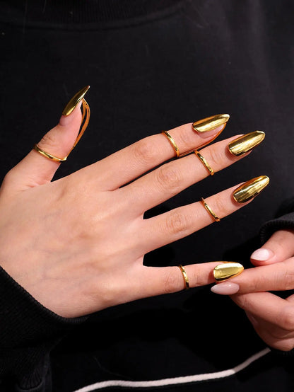Unique Punk Five-Finger Nail Mysterious Artistic Niche Unisex Rings