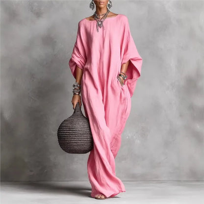 Casual Big Hem Maxi Long Sleeve Loose Dress