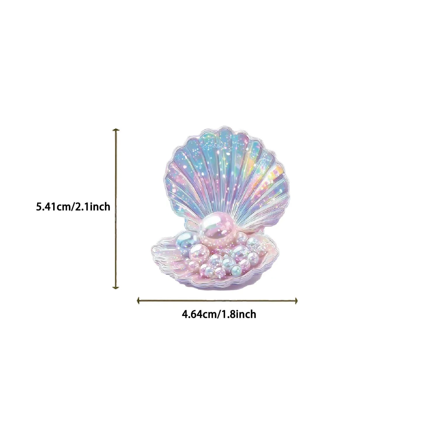 50pcs Cartoon Shell Graffiti PET Stickers Conch Pearl DIY Decorative