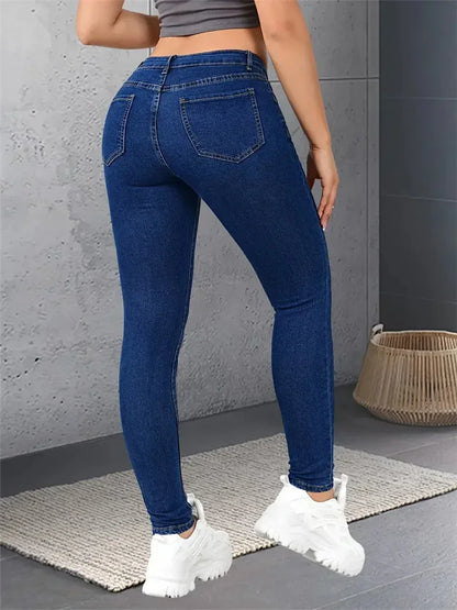 Stretch Skinny Slim Fit Straight Leg Jeans