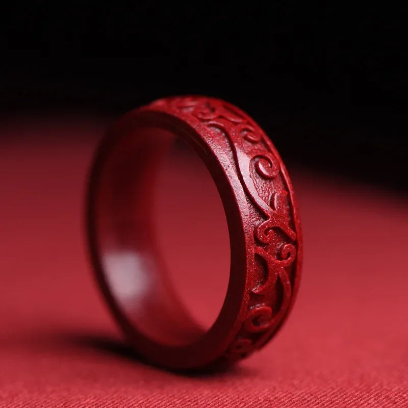 Lucky Cinnabar Red Gift Girlfriend Couple Love Luxury Rings