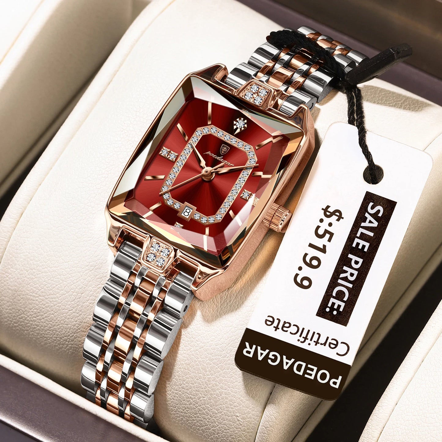 Luxury Rectangle Waterproof Quartz Watches