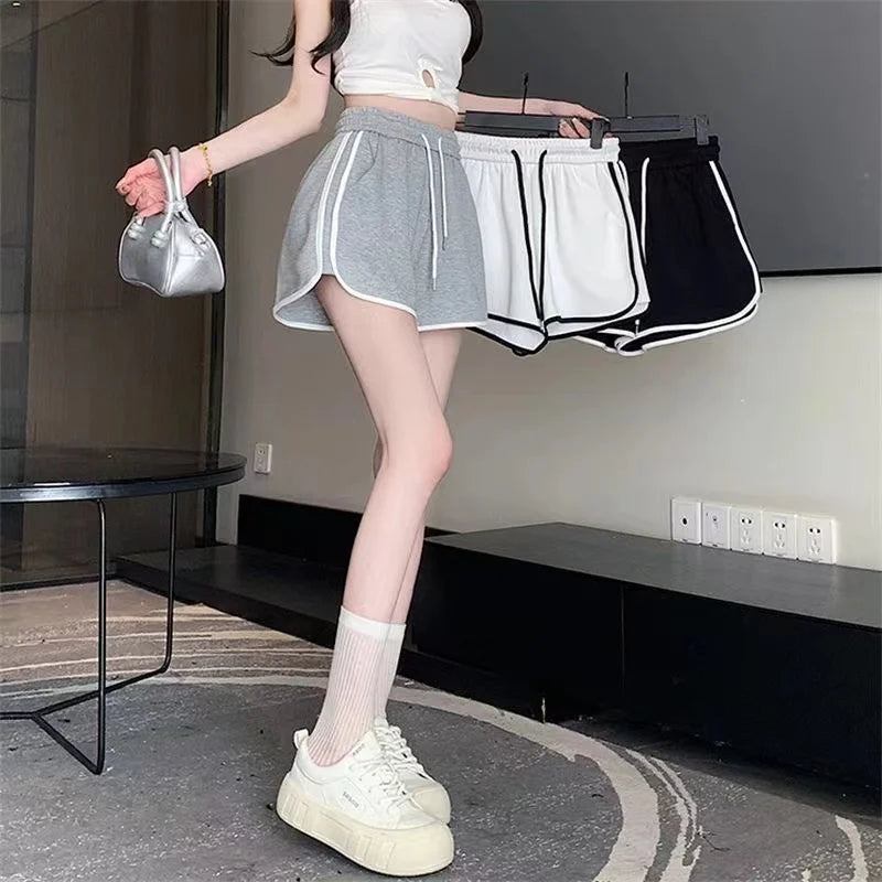 Casual Bottoms Elastic Waist Sports Short Pants