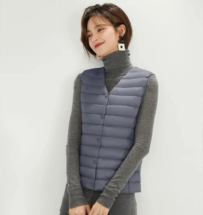 Matt Fabric Warm Vests Ultra Light Down Vest