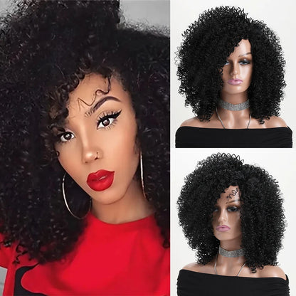 Afro Kinky Curly Soft Fluffy Hair Wigs