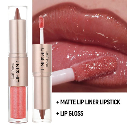 Brown Mirror Glass Lip Gloss Matte Lip Liner Waterproof
