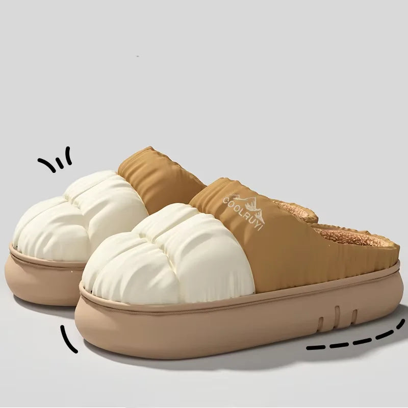 Long Plush Thick Warm Winter Waterproof Unisex Non Slip Cotton Slippers
