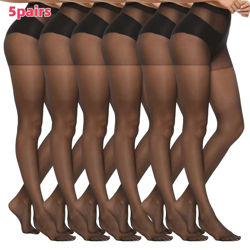 2/5 أزواج من الجوارب الحريرية الضيقة المضادة للخطاف