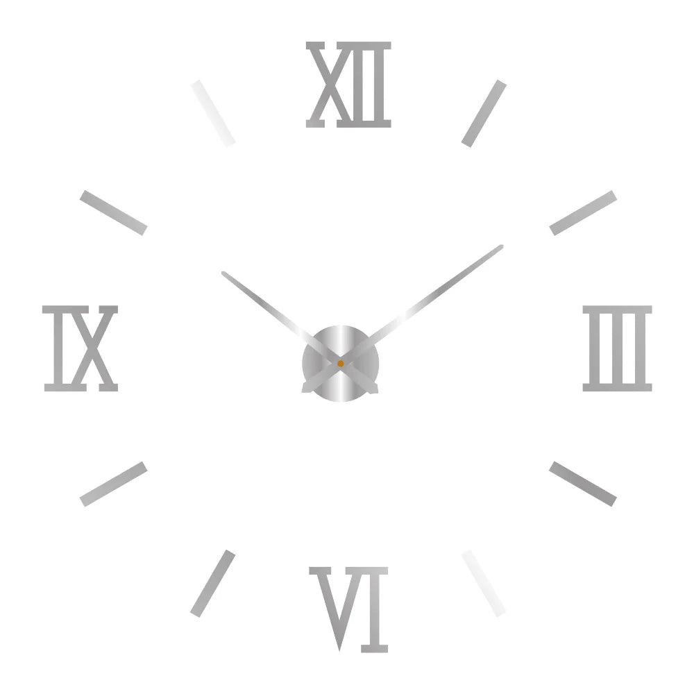 Large Wall 3D DIY Quartz Acrylic Mirror Stickers Clocks