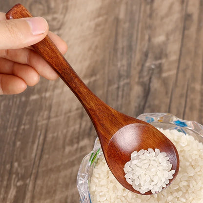 10/1Pcs Wooden Spoon Long Hand Soup Scoops