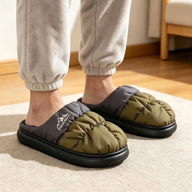 Long Plush Thick Warm Winter Waterproof Unisex Non Slip Cotton Slippers