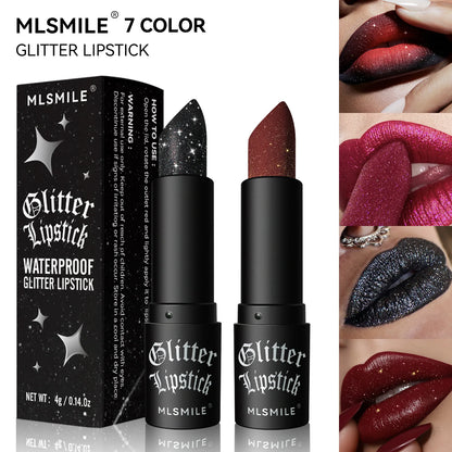 Glitter Lipstick Waterproof Diamond Metallic Lipstick